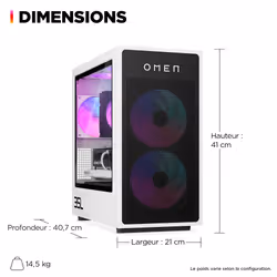 HP OMEN 35L Gaming GT16-0518nf AMD Ryzen™ 7 8700F 32 Go DDR5-SDRAM 1 To SSD NVIDIA GeForce RTX 5070 Windows 11 Home Tower PC AI PC Noir - Vue supplémentaire 4