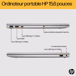 HP 15-fc0156nf AMD Ryzen 7 7730U PC portable 15.6" Full HD 32Go RAM 512Go SSD Wi-Fi 6 Win11 Argent - Vue supplémentaire 4