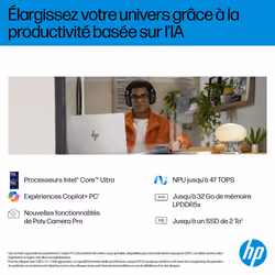 HP OmniBook 7 Next Gen AI 17-dc0005nf Copilot+ PC Intel Core Ultra 5 226V PC portable 17.3" Écran tactile Full HD 16Go RAM 512Go SSD Wi-Fi 7 Win11 Argent - Vue supplémentaire 6