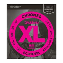 D'Addario ECB81-5SL corde d'instrument de musique Basse 5 pièce(s) Chrome Guitare