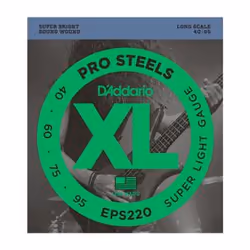 D'Addario EPS220, Guitare, Acier, Basse, 4 pièce(s)