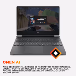HP C81C4EA laptop AMD Ryzen 5 PC portable 15.6" Full HD 16Go RAM NVIDIA GeForce RTX 5050 Wi-Fi 6 DOS gratuit AI PC Noir - Vue supplémentaire 5