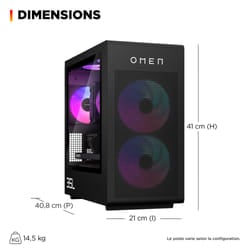 HP OMEN 35L Gaming Desktop GT16-1006nf PC AMD Ryzen™ 7 9800X3D 64 Go DDR5-SDRAM AMD Radeon RX 9070 XT Windows 11 Home Tower Noir
