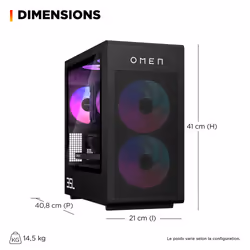 HP OMEN 35L Gaming Desktop GT16-1012nf PC AMD Ryzen™ 9 9900X3D 64 Go DDR5-SDRAM NVIDIA GeForce RTX 5080 Windows 11 Home Tower Noir - Vue supplémentaire 2