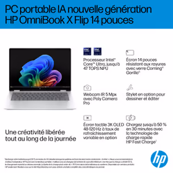 HP OmniBook X Flip 2-in-1 Laptop Next Gen AI 14-fm0009nf Intel Core Ultra 5 226V 14" PC portable Écran tactile 2K 16Go RAM Wi-Fi 6E - Vue supplémentaire 3