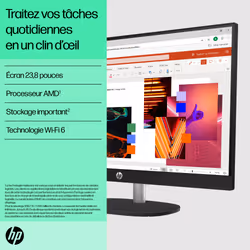 HP All-in-One 24-cr0090nf PC AMD Ryzen™ 5 7520U 60,5 cm (23.8") 1920 x 1080 pixels 16 Go LPDDR5-SDRAM 512 Go SSD Windows 11 Home Wi-Fi 6 (802.11ax) Blanc - Vue supplémentaire 6