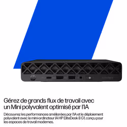 HP EliteDesk 8 Mini G1i Desktop AI PC Intel Core Ultra 7 265T 24 Go DDR5-SDRAM Windows 11 Pro Mini PC - Vue supplémentaire 4