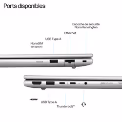 HP EliteBook 6 G1i 14 inch Notebook AI PC Wolf Pro Security Edition Intel Core Ultra 5 225U 35,6 cm (14") WUXGA 24 Go DDR5-SDRAM Wi-Fi 7 (802.11be) Windows 11 Pro Argent - Vue supplémentaire 3