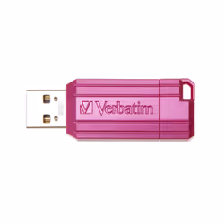 Verbatim Micro-clé USBPinStripe de 32 Go - rose fuchsia, 32 Go, USB Type-A, 2.0, 10 Mo/s, Casquette, Rose