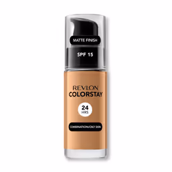 Revlon ColorStay, Flacon pompe, Liquide, Peau mixte, Peau grasse, Profond, Moyenne, À chaleur, Marron et beige