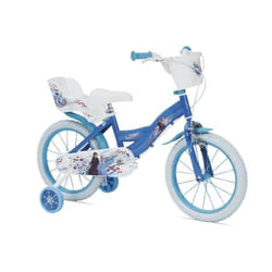 Vélo Enfant - Disney - Frozen 16 - Bleu Glacé - Roues dEntraînement - Frein à Rétropédalage