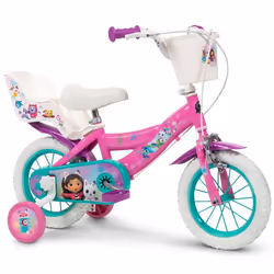 Vélo Fille Gabby et la Maison Magique 12 Pouces 3–5 Ans 98–112 cm Rose avec Panier et Porte-Poupée par Huffy