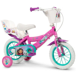 Vélo Fille Gabby et la Maison Magique 12 Pouces 3–5 Ans 98–112 cm Rose avec Panier et Porte-Poupée par Huffy