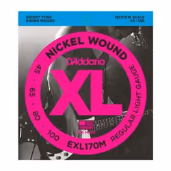 D'Addario EXL170M, Guitare, Acier, Basse, 4 pièce(s)