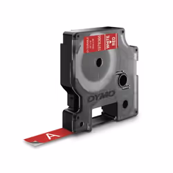 DYMO D1 - Durable Étiquettes - Blanc sur rouge - 12mm x 7m, Blanc sur rouge, Noir, Vinyl, Belgique, -40 - 80 °C, DYMO