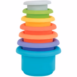 Gobelets de bain empilables - NUBY - Silicone - 5 couleurs - 5 formes
