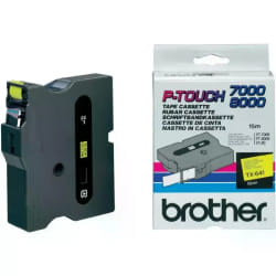 Brother TX-641 ruban d'étiquette Noir sur jaune