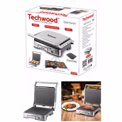 Grill - Panini Double face 180° 2000W Cuisson diététique Ouverture à 180° anti-adhésive avec Témoins lumineux