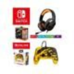 Pack de gaming - Nintendo - Manette SWITCH Filaire - PRO H3 - Casque Gamer PRO H3 - Jaune et Noir