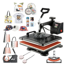 Presse à Chaud 8 en 1 - VEVOR - 38x30 cm - 1250W - Presse à Transfert Noir