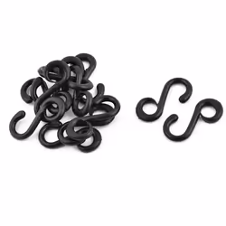 SOURCING MAP Crochet attache Plastique forme de S anneau Pivotant conjonctif Boucle Noir 12Pcs