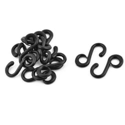 SOURCING MAP Crochet attache Plastique forme de S anneau Pivotant conjonctif Boucle Noir 12Pcs