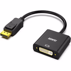 BENFEI Adaptateur DisplayPort Mâle vers DVI Femelle Noir  Convertisseur Display Port  Full HD 1080p pour PC