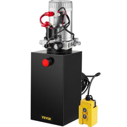 Pompe Hydraulique - VEVOR -  12V - 10L - Simple Effet avec Réservoir en Métal Panneau De Commande