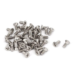 Vis cruciforme SOURCING MAP 50Pcs M2 x 5mm Vis Tête Fraisée Cruciforme Tête Plate Boulon en Acier Inoxydable