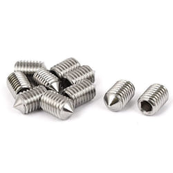 Vis SOURCING MAP 10Pcs M10x16mm filetage mâle Vis Pointeau Conique pour Poignée de Porte Vis Sans Tête Hexagonale Fixation