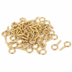 Crochet à oeil de la vis - Jardin bijoux - 50pcs - Métal - Ton or - 1.7mm de fil