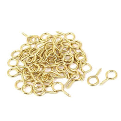 Crochet à œil de vis - Jardin - Modèle n° 3 - Métal doré - Lot de 50 pcs - 23mm diamètre