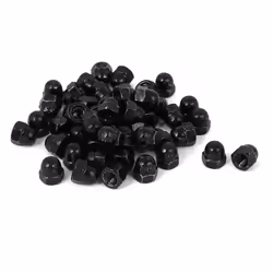 Écrou borgne à tête bombée - SOURCING MAP - M6 - Acier carbure - Lot de 50 - Noir
