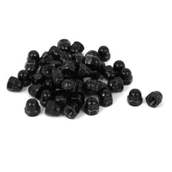 Écrou borgne à tête bombée - SOURCING MAP - M6 - Acier carbure - Lot de 50 - Noir