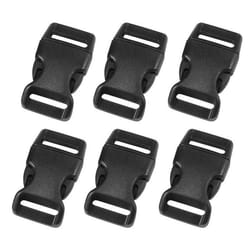 Boucle de sangle SOURCING MAP Attache Sangle Sac à dos valise Plastique Boucle pour 15mm Largeur sangle Noir 6Pcs