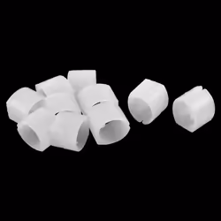 SOURCING MAP 10Pcs Patin Pied Chaise Tube Rond Embout Tube Pied Table Fauteuil Tampon Meuble U Blanc 20mm Diamètre