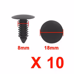 SOURCING MAP 75mm Trou Clips de retenue Rivets dentraînement en plastique Clips enfichables Garde-boue Pare-chocs 10Pcs