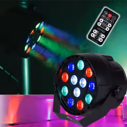 PROJECTEUR A LED PAR MINIi RGBW IBIZA + TÉLÉCOMMANDE EFFET DJ SONO LIGHT DMX