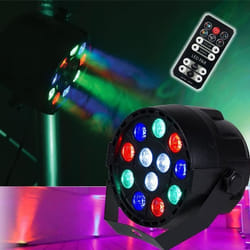 PROJECTEUR A LED PAR MINIi RGBW IBIZA + TÉLÉCOMMANDE EFFET DJ SONO LIGHT DMX