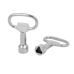 Serrure de meuble SOURCING MAP Clé à douille triangulaire pour serrure de panneau triangulaire 95mm x 85mm Clé Poubelle 2Pcs