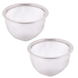 SOURCING MAP 2Pcs Filtre Théière Maille Thé Infuseur Filtre Tisane Crépine Filet Thé Panier Passoire épice rond en inox dia. 80mm