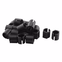 SOURCING MAP 20Pcs Patin Pied Chaise Tube Rond Embout Tube Pied Table Fauteuil Tampon Meuble Forme U Plastique Noir 19mm Diam ...