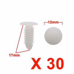 Rivets - sourcingmap® - 30 pcs - Plastique - Blanc - 8 x 65 mm