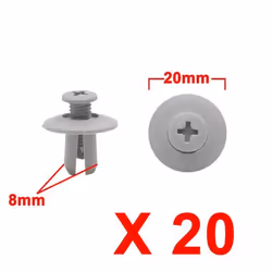SOURCING MAP 20Pcs Rivet plastique Clip fixation 8mm gris lèche-vitre voiture