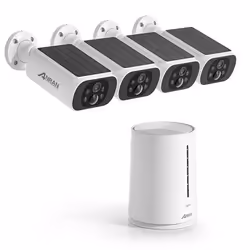 ANRAN 4MP Kit Caméra de Surveillance Sans Fil Vidéosurveillance +4 caméras batteries solaires+1 station 4CH avec 64GB carte s ...