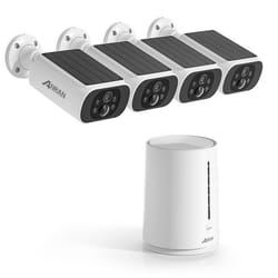 ANRAN 4MP Kit Caméra de Surveillance Sans Fil Vidéosurveillance +4 caméras batteries solaires+1 station 4CH avec 64GB carte sd