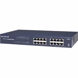 NETGEAR JGS516 ProSafe 16 Port Gigabit Rackmount Switch, 8000 entrées, 1 Gbit/s, 2 Mo, Liaison, Énergie, UL listed (UL 1950)/ ...