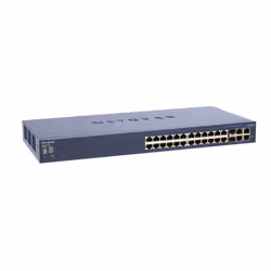 NETGEAR ProSafe™ 24 Port 10/100 Stackable Smart Switch + 4 Gigabit Ports, 1000BASE-T, 100BASE-TX, 10BASE-T, 12,8 Gbit/s, 1 Gb ...