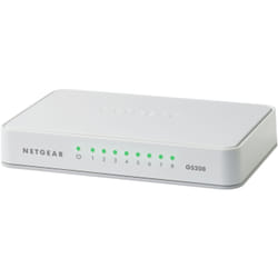 NETGEAR GS208 Non-géré Gigabit Ethernet (10/100/1000) Blanc