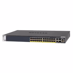 NETGEAR M4300-28G-PoE+ Géré L3 Gigabit Ethernet (10/100/1000) Connexion Ethernet, supportant l'alimentation via ce port (PoE) 1U Noir